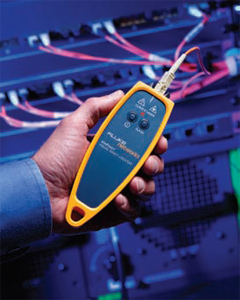 Fluke Networks - A visual fault locator (VFL) is a handy tool to verify link continuity and polarity. A bright red visible laser can show breaks, tight bends and can help identify a specific fiber in a bundle of cables.